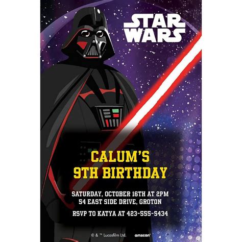 Star Wars Custom Galaxy of Adventures Invitations - Star Wars | Party City