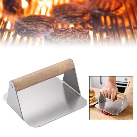 Stainless Steel Burger Presses Burger Smasher Flat Bottom Smooth