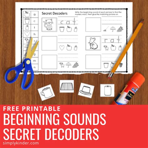 Beginning Sounds: Free Secret Decoders - Simply Kinder