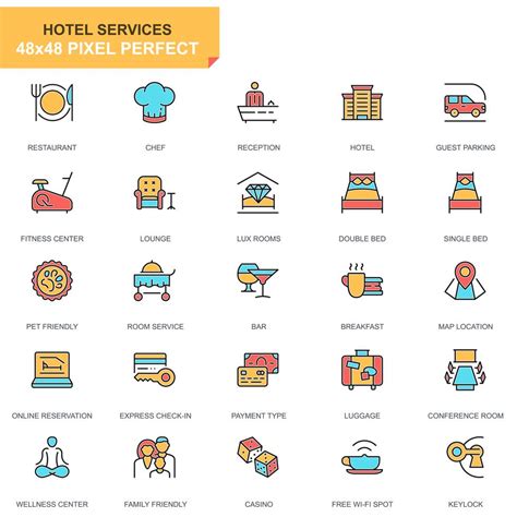 Hotel Services Icon Set 266320 Vector Art At Vecteezy