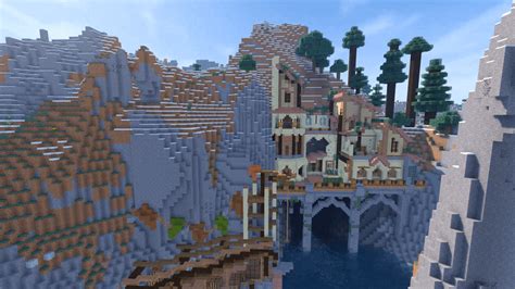 Cliff House Built On The Side Of The Mountain Minecraft