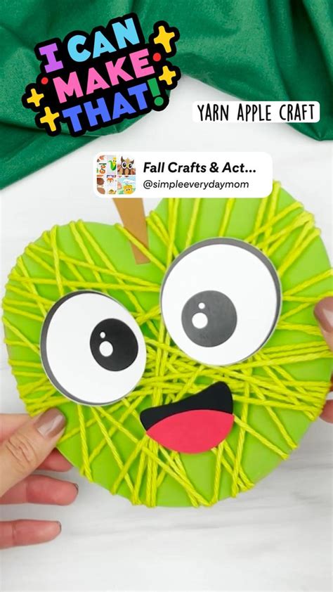 Yarn Apple Craft For Kids Free Template Preschool Crafts Craft