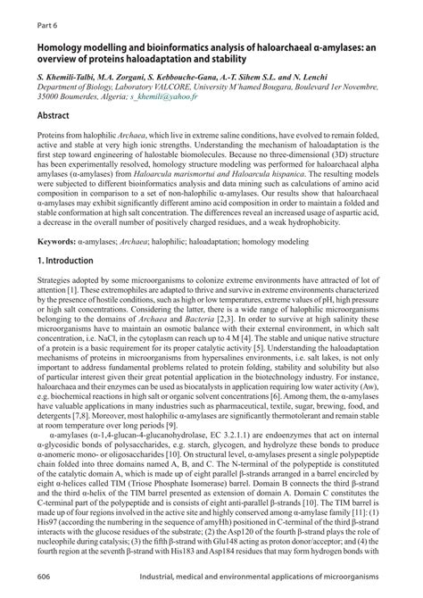 Pdf Homology Modelling And Bioinformatics Analysis Of Haloarchaeal