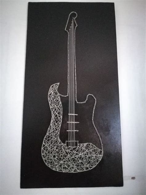 Electric Guitar String Art Diy Fiber Art