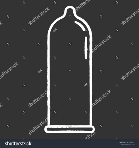 Contraceptive Chalk Icon Male Latex Condom Stock Vector Royalty Free