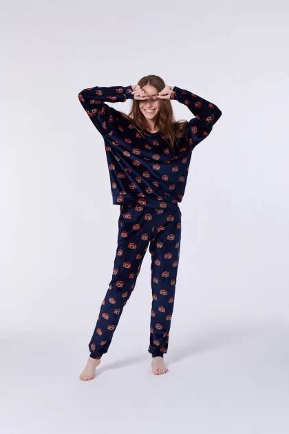 Woody Dames Pyjama Aop Velvet Camera Studio Girls Elegance Lingerie
