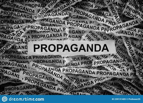 Strips Of Newspaper With The Words Propaganda Typed On Them Stock Image