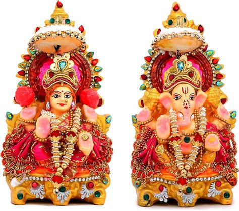 Amazon Clay Laxmi Ganesh Statue Idol Murti For Diwali Puja And