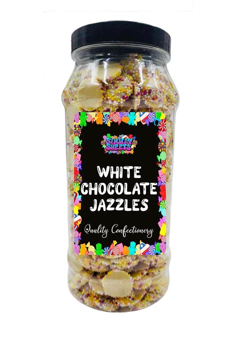 White Chocolate Jazzies Snowies Retro Sweets T Jar 605g Simway