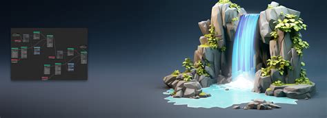 Blender 4 Stylized Waterfall Geometry Flippednormals