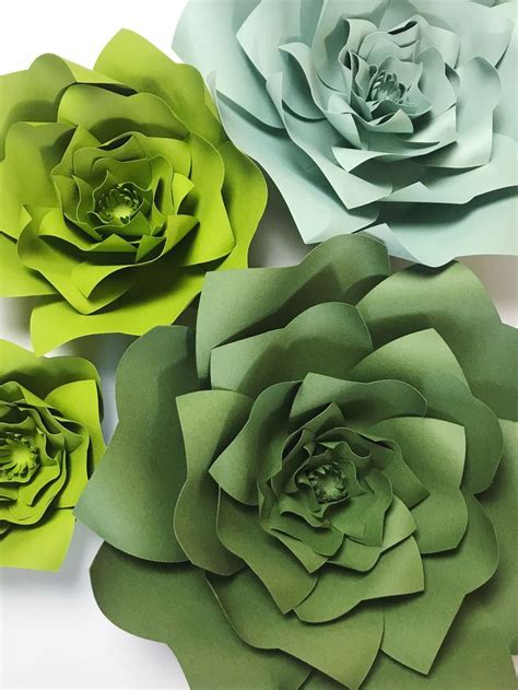 Paper Flower Succulent Paper Flower Backdrop Paper Flower Template Diy Paper Flower Pattern