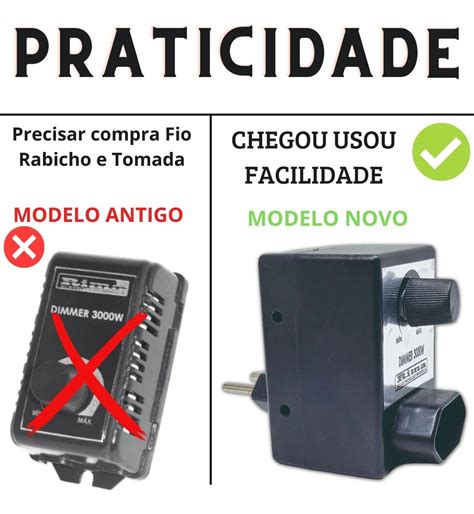 Dimmer Tomada Controlador Dimer W Bivolt V V V Mercadolivre