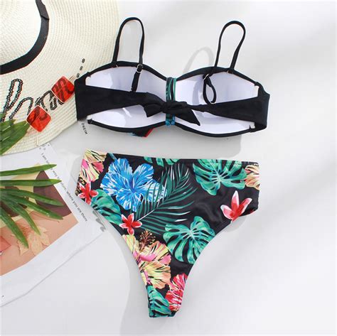 Summer Floral Print Women S Sexy Open Back Bikini Swimsuit On Luulla