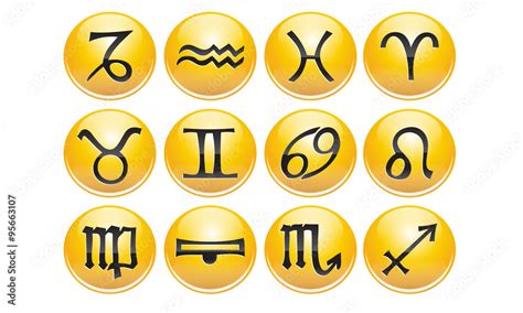 Greek Zodiac Symbols Stock Illustration | Adobe Stock