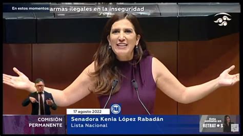 Senadora Kenia López Rabadán Para Referirse Al Tema De Agenda Política Relativa Al Impacto