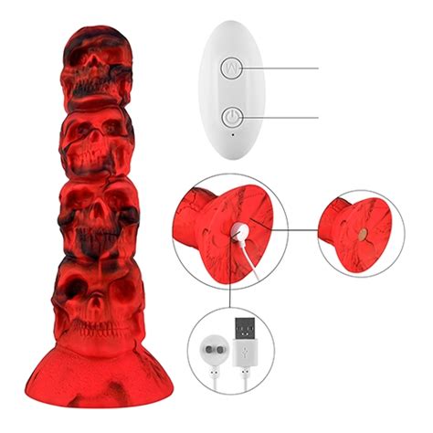 磊磊 Plug Anal Vibrador A Control Remoto de Silicon con Bolas Anales tipo Dildo de 21 cm de Largo