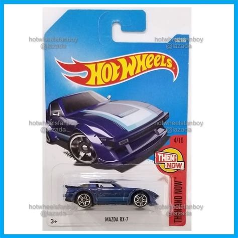 Hot Wheels Mazda RX 7 HW 2017 Then And Now 4 10 Metalflake Dark Blue SA22C Series 1 JDM Car