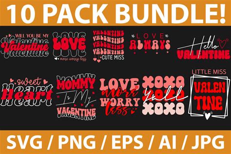 Retro Valentines Svg Bundle Graphic By Al Bari · Creative Fabrica