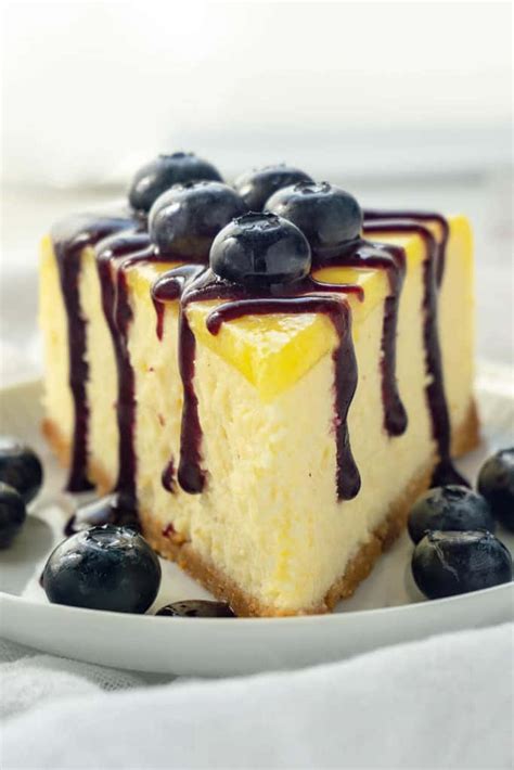 Luscious Lemon Blueberry Cheesecake Foodtasia