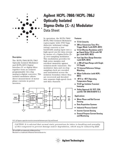 Hcpl J Datasheet Pdf Agilent