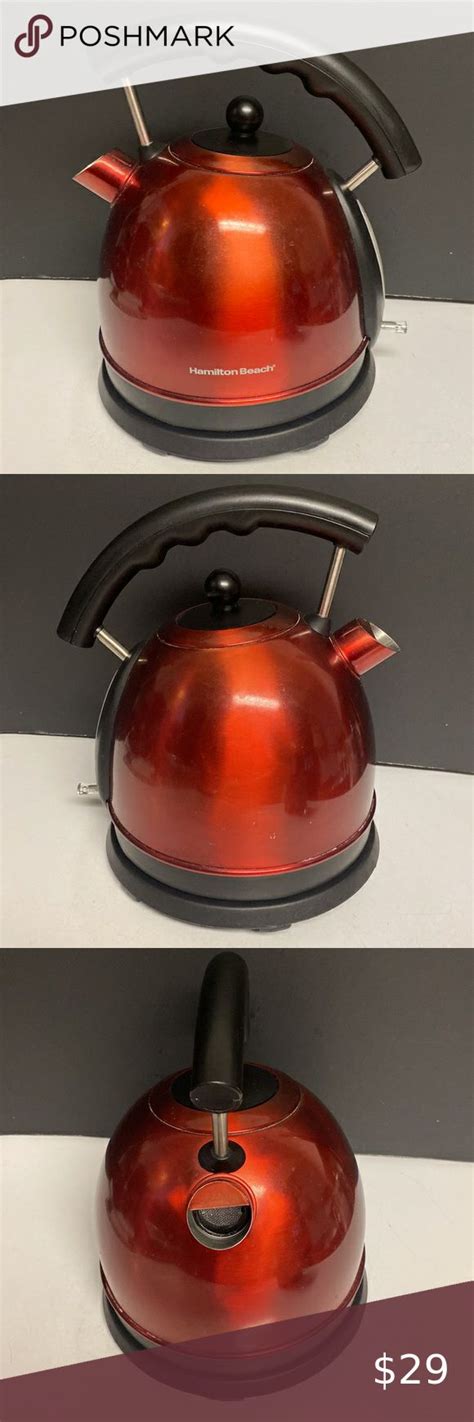 Hamilton Beach Retro Red Dome Electric Kettle 1 7 Liters Top Appliances