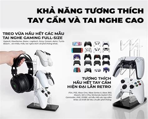 Kệ giá đỡ tay cầm 3 tầng treo tai nghe cho PS Switch PC nShop