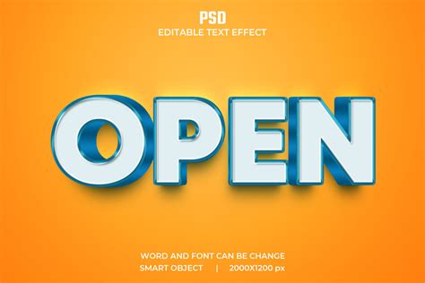 Open Modern Style D Editable Psd Text Effect Deeezy