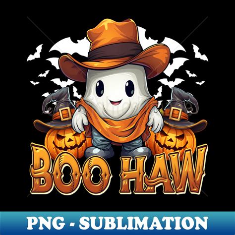 Funny Halloween Western Cowboy Cowgirl Ghost Boo Haw Spooky Inspire