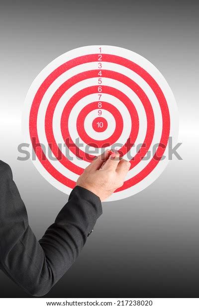 Business Man Throwing Darts Dart Board Stock Photo 217238020 Shutterstock