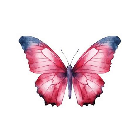 Premium Photo A Painting Of A Butterfly With A Pink Wing And Blue