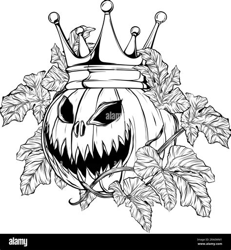 Halloween Pumpkin Vector Illustration Thin Line Art Icon On White Background Stock Vector