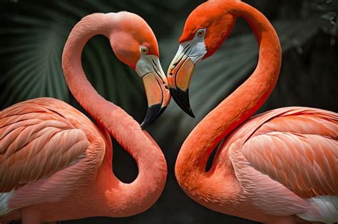 Premium Ai Image The Valentine Kiss A Pair Of Flamingos Kissing In