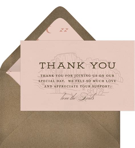 Western Desert Thank You Notes In Creme Greenvelope