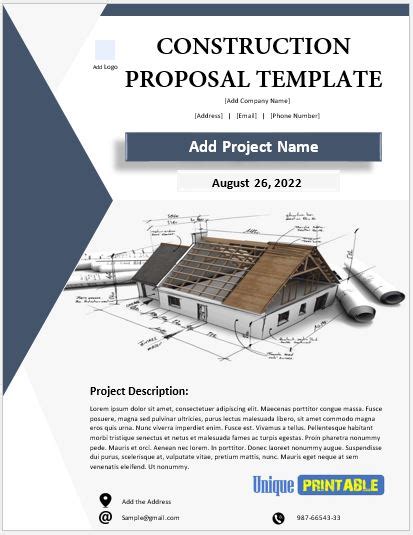 10 Free Construction Proposal Templates Free Unique Printable Templates