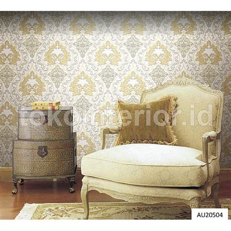 Jual Wallpaper Dinding Klasik Emas Cream Mewah Ornamen Besar Shopee