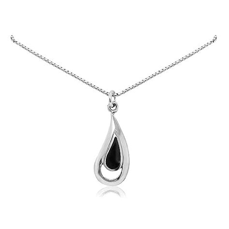 Amazon Black Onyx Teardrop Necklace For Women Sterling Silver