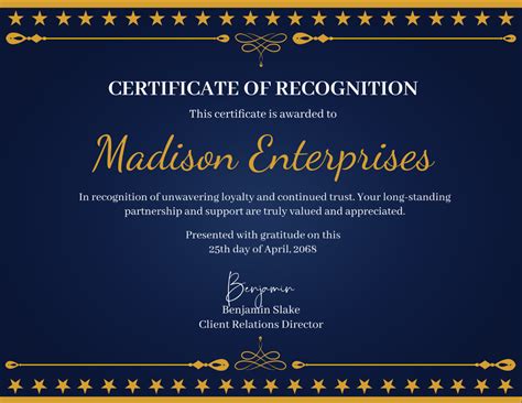 receptionist appreciation certificate