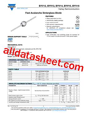 Byv Datasheet Pdf Vishay Siliconix