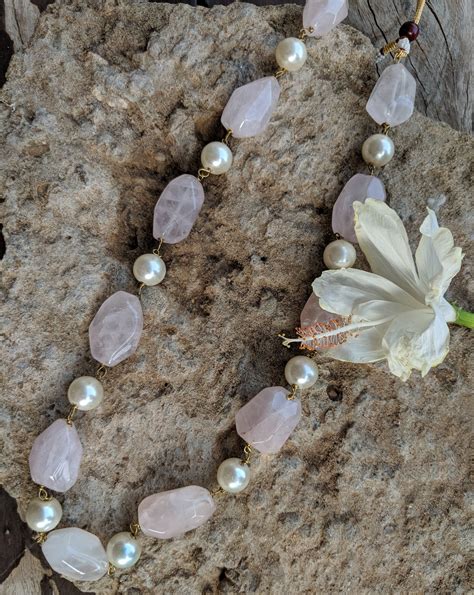 Light Pink Beads And Pearls Layered Mala Riana Jewellery Buy Online