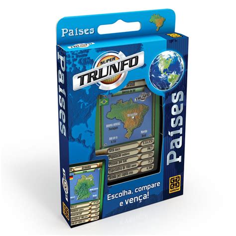 Super Trunfo Países Jogo de Cartas Grow Produto Brasileiro Shopee