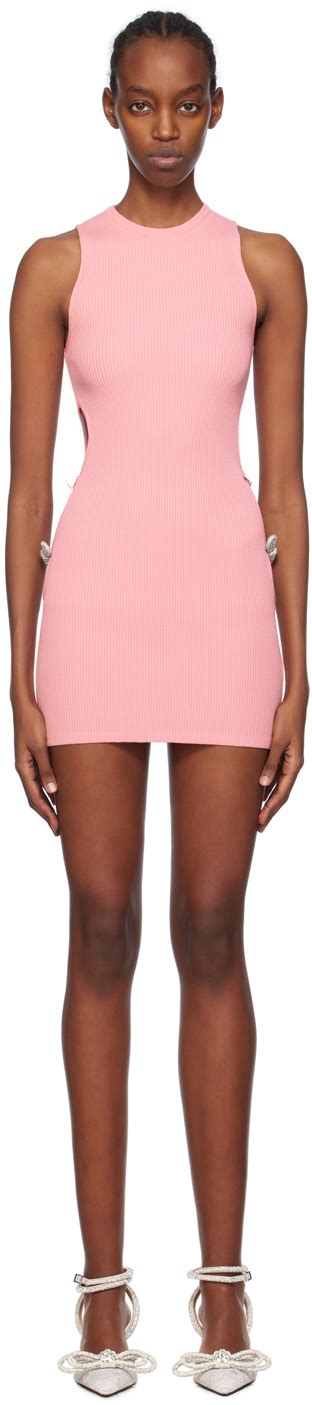 MACH MACH Pink Crystal Cut Minidress SSENSE