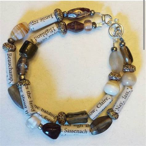 Outlander Bracelet Paper Beads Book Pages Book Lover Teacher T