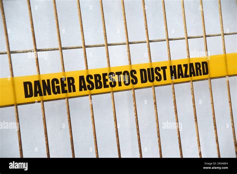 Asbestos Danger Tape Set Up Around A Construction Site Stock Photo Alamy