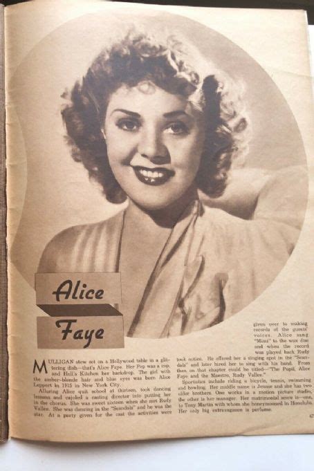 Alice Faye Screen Album Magazine Pictorial United States March 1940 Famousfix