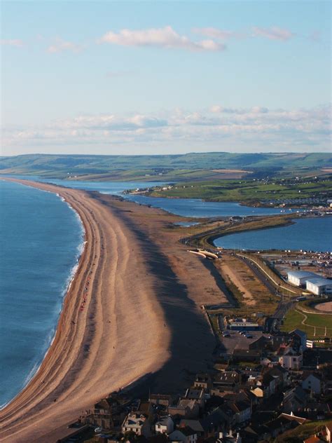 Chesil Beach From Portland Heights Weymouth Beach Dorset Coast