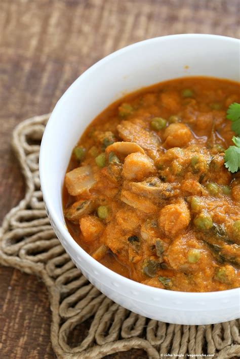 Mushroom Matar Masala Vegan Richa