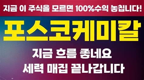 포스코케미칼 주가전망 드디어 세력들이 움직이네요다시 대상승나올겁니다 포스코케미칼주가 포스코케미칼전망 포스코