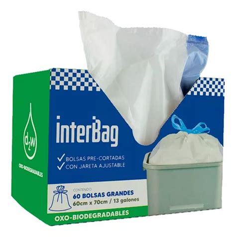 Bolsas Para Basura Con Cinta 60 Piezas Biodegradables