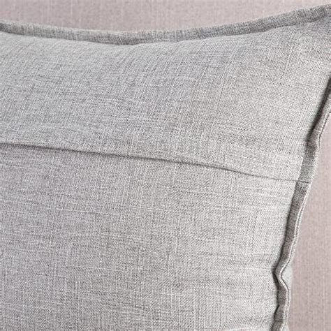 Set Of 2 Linen Throw Pillow Covers 16x16 Inch Light Grey Soft