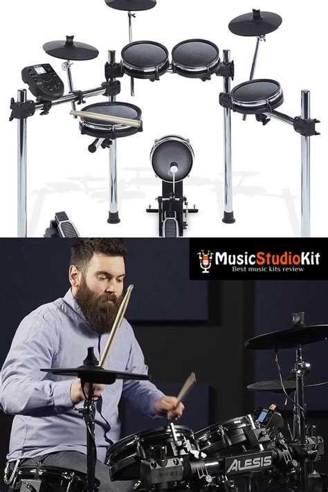 Eight piece electronic drum kit with mesh heads chrome rack and surge ...